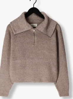 bruine msch copenhagen trui mschgytta zip pullover