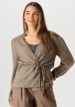 bruine msch copenhagen vest mschguste hope wrap cardigan