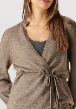 bruine msch copenhagen vest mschguste hope wrap cardigan