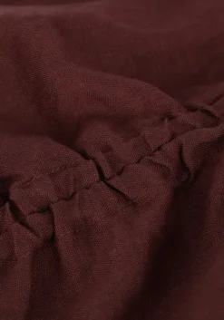 bruine na-kd mini jurk drawstring linen mini dress