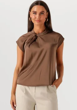 bruine neo noir blouses fleur drapy satin blouse