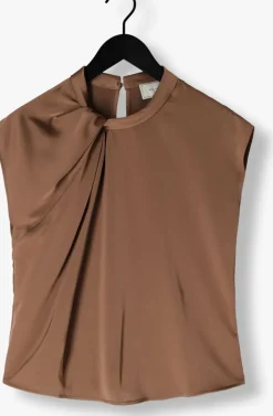 bruine neo noir blouses fleur drapy satin blouse