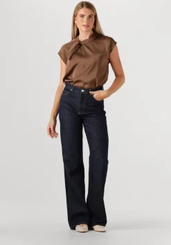 bruine neo noir blouses fleur drapy satin blouse