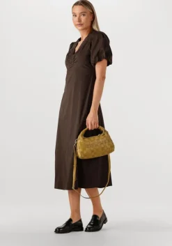 bruine neo noir maxi jurk illana poplin dress