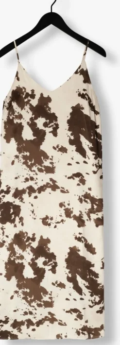 bruine neo noir maxi jurk kamran cow print dress