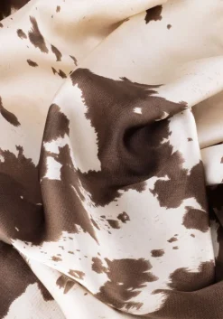 bruine neo noir maxi jurk kamran cow print dress