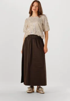 bruine neo noir maxirok yara long poplin skirt