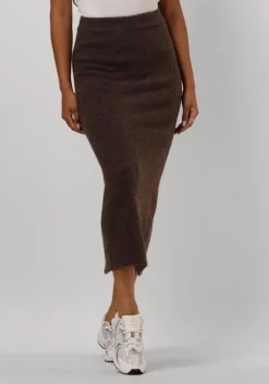 bruine neo noir midirok ashanti knit skirt