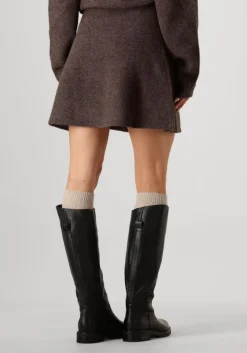 bruine neo noir minirok gisa knit skirt