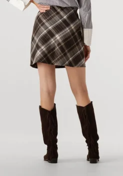 bruine neo noir minirok lunna check skirt