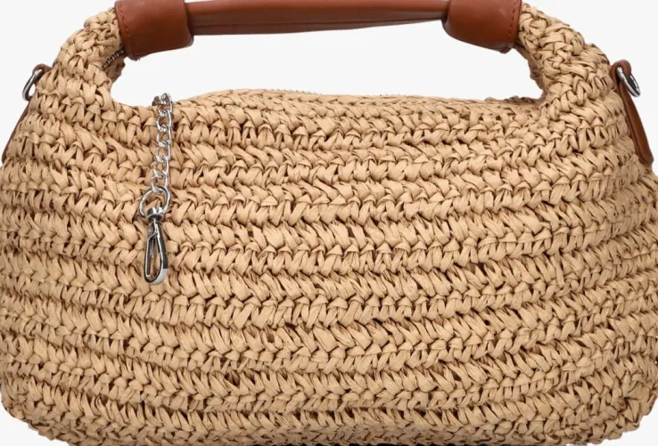 bruine núnoo schoudertas dandy raffia
