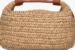 bruine núnoo schoudertas dandy raffia
