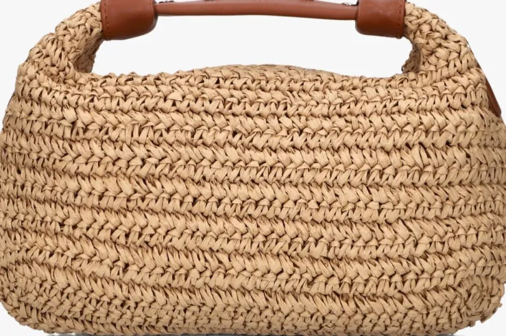 bruine núnoo schoudertas dandy raffia