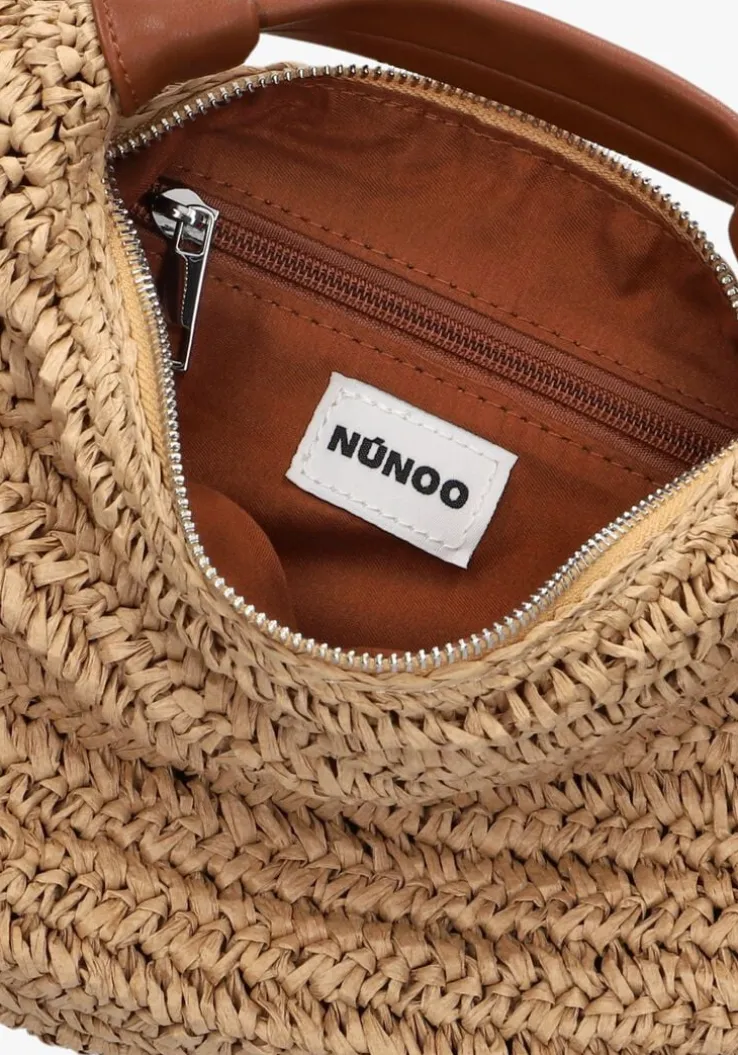 bruine núnoo schoudertas dandy raffia