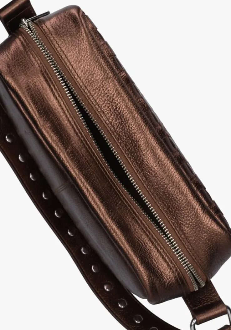 bruine núnoo schoudertas vilda metallic