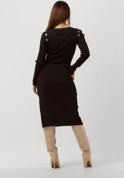 bruine notes du nord midi jurk fonda knitted dress