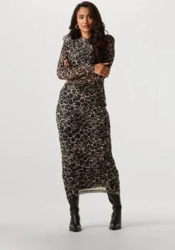 bruine notre-v maxi jurk nv-glenys leo mesh jurk