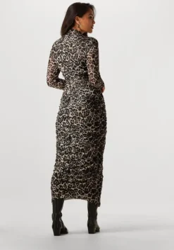 bruine notre-v maxi jurk nv-glenys leo mesh jurk