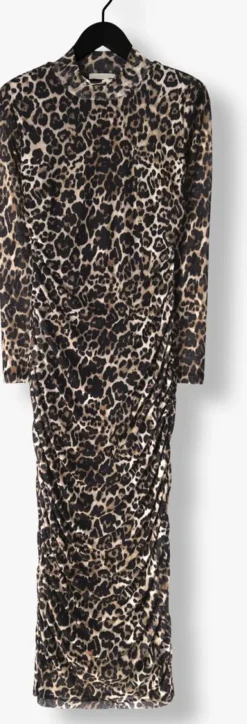 bruine notre-v maxi jurk nv-glenys leo mesh jurk