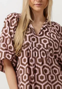 bruine notre-v maxi jurk nv-dente midi dress