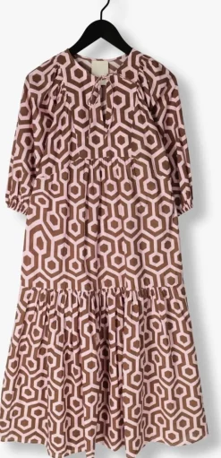 bruine notre-v maxi jurk nv-dente midi dress