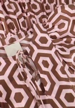 bruine notre-v maxi jurk nv-dente midi dress