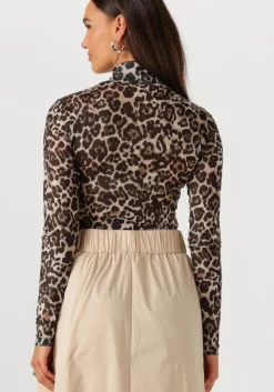 bruine notre-v t-shirt nv-ginny leo mesh top