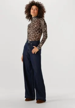 bruine notre-v t-shirt nv-ginny leo mesh top