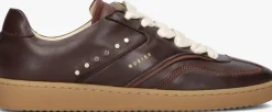 bruine nubikk lage sneakers ray owen studs