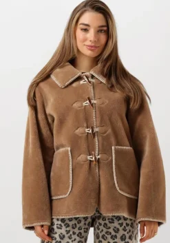 bruine object faux fur jas objopal re jacket