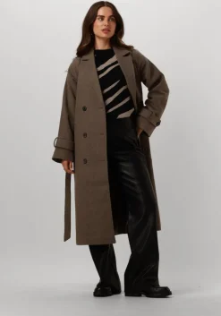 bruine object mantel objkeily l/s coat