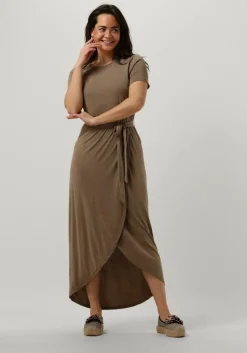 bruine object midi jurk objannie nadia s/s dress