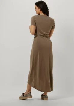 bruine object midi jurk objannie nadia s/s dress