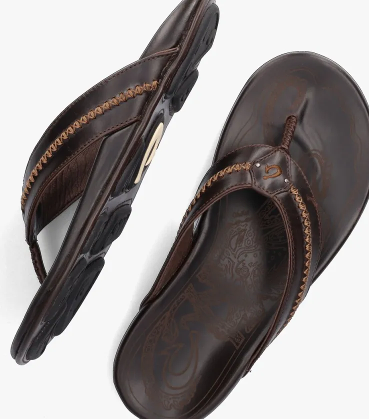 bruine olukai teenslippers mea ola