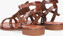 bruine omoda platte sandalen 120104