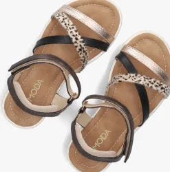 bruine omoda platte sandalen barbara