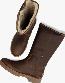 bruine panama jack hoge laarzen bambina