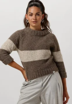 bruine penn & ink trui 225 jumper stripe