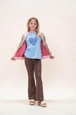 bruine petit blush flared broek bowie flared pants