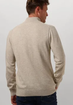 bruine profuomo trui pullover half zip button