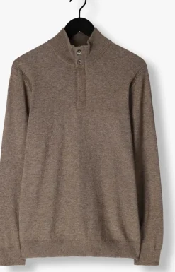 bruine profuomo trui pullover half zip button
