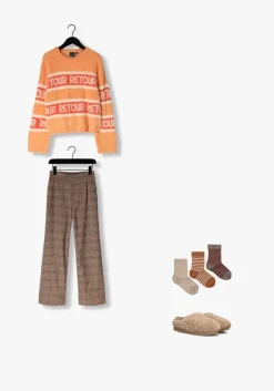 bruine retour flared broek kee