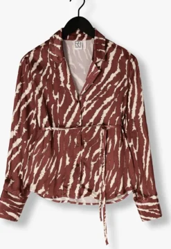 bruine rouge edit blouses roushiana ls printed resort collar shirt