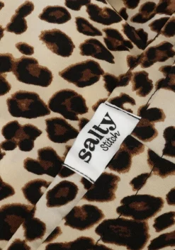 bruine salty stitch legging biker babe - panter