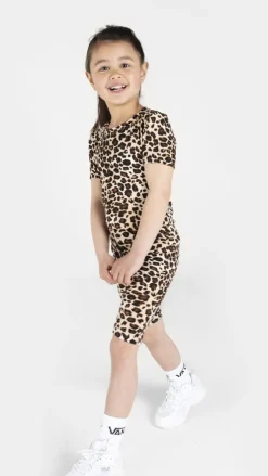 bruine salty stitch legging biker babe - panter