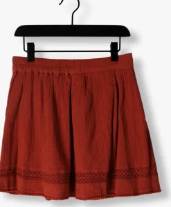 bruine scotch & soda minirok lace detail crinkle cotton mini skirt