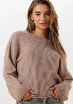 bruine second female trui ymma knit open back