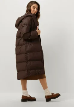 bruine selected femme midi jurk slfrena ls high neck knit dress