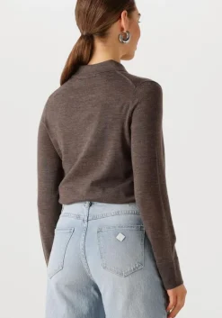 bruine selected femme tops & t-shirts slfthea ls knit merino collar neck