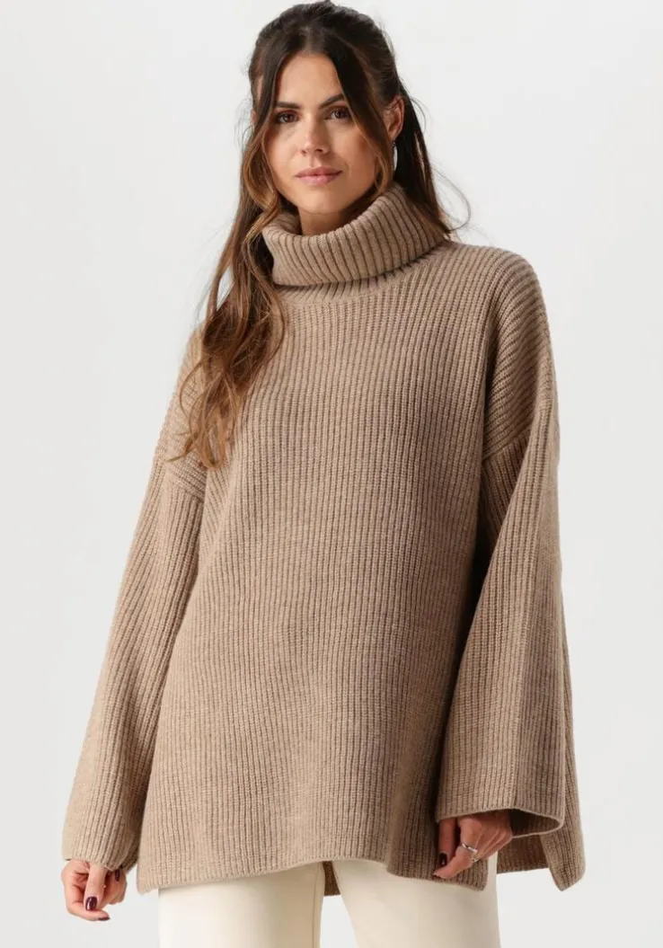 bruine selected femme trui slfmary ls long knit roll neck